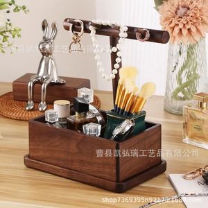 Wooden desktop perfume holder, <b>dressing</b> <b>table</b> jewelry display rack, jewelry and cosmetics <b>storage</b> box, key organizer - Product Image 2