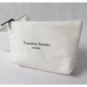 White paper beauty paper bag, constant temperature fresh portable toiletry bag,tyvek cosmetic pouch