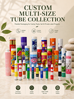Tube d'emballage pliable personnalisé en aluminium-plastique pour chewing-gum, 12,7-35 mm, avec bouchon à vis, impression UV, écologique, rangement facile