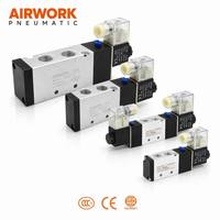 Vanne solénoïde pneumatique 4V110 4V210 4V310 4V410 5/2 5/3 voies, bobine simple/double, DC24V AC220V, vanne de régulation de gaz, port 1/8-1/2