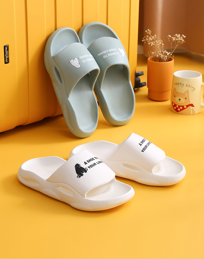 Bear Couple's Sandals Men and Women Shoes Breathable EVA Non-slip Soft Home Slides Slippers
