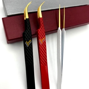 Gold Tip Diamond Grip Calidad Premium Logotipo personalizado Pinzas para extensión de pestañas Tipo de Punta puntiaguda de acero inoxidable sostenible - Product Image 6