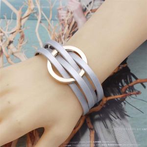 Couple Leather <b>Bracelet</b> Tiered Pricing Policy Wholesalers Protective Coating Seal Holiday Gift for Women Industrial Color Time - Product Image 3