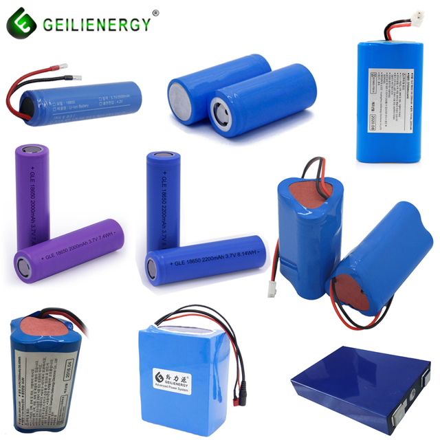Geilienergy 2200mah  3.7V  11.1V 12V 14.8V 24V 36V 48V Icr18650 2s1p 7.4v Lithium Ion Battery
