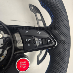Nouveau produit phare : Volant en cuir perforé en fibre de carbone pour modèles Audi A3, A4, A4L, A5, A7L, A8, Q5, Q7, B9, A6, R8 - Product Image 5