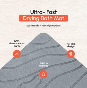 Alfombrilla de Baño de Diatomita Elegante y de Lujo, Diseño Minimalista con Patrón de Ondas, Súper Absorbente y Duradera, Hecha a Máquina para el Baño - Product Image 4