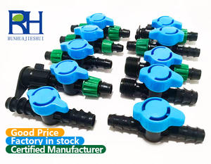 16มม. วาล์วเทปน้ำหยดเชื่อมต่อด่วนบอลวาล์วพลาสติกในระบบชลประทานแบบหยดเพื่อการเกษตร1ฮ่า - Product Image 6