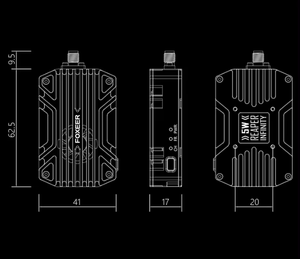 Foxeer 5.8G 5W 40CH VTX de Largo Alcance para Drones, 5000mW para 9~36V 25/500/1500/3000mW 5W 40CH, Accesorios para Drones - Product Image 3