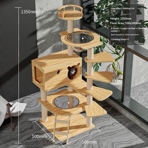 Cuccia per Gatti in Legno Grande per Tutte le Stagioni con Tiragraffi e Letto Accogliente, Stile Semplice, Villa per Gatti - Vendita all'Ingrosso - Product Image 3