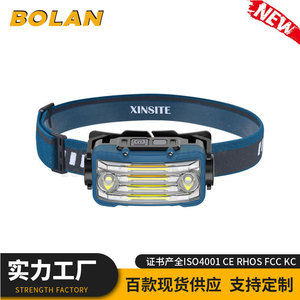 Lampe frontale LED XINSITE rechargeable par USB avec capteur, portée 100-200M pour la pêche nocturne et les activités de plein air - Product Image 5