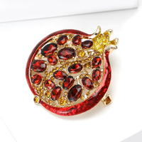 Broche Fleur de Poitrine Grenade en Alliage et Strass, Émail Goutte d'Huile, Meilleure Vente, Décoration de Vêtements pour Femme