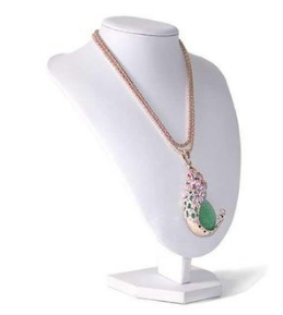 Expositor de Joyería de Lujo en Terciopelo Brillante y Plástico, Soporte para Collares con Acabado Mate Lacado en Color Naranja - Product Image 3