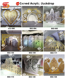 Décoration de mariage de luxe personnalisée SMOOTH, arche en PVC acrylique doré pour scène, événements et accessoires de fête - Product Image 3