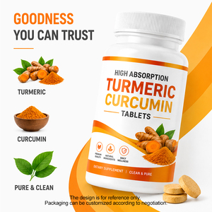 <strong>Turmeric</strong> <strong>Curcumin</strong> Black Pepper <strong>Tablets</strong> High Absorption Supplement Joint Wellness Antioxidant Support Private Label OEM - Product Image 2
