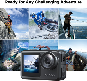 กล้องแอคชั่น <span class=keywords><strong>AKASO</strong></span> <span class=keywords><strong>Brave</strong></span> <span class=keywords><strong>7</strong></span> LE 4K60 Ultra HD 20MP ถ่ายใต้น้ำได้ลึก 131 ฟุต ซูม 2.0 หน้าจอสัมผัส ควบคุมผ่าน WiFi พร้อมอุปกรณ์เสริมสำหรับติดหมวก - Product Image 5