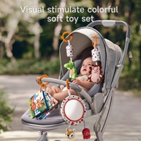 Ensemble de livres suspendus avec hochet pour bébé Tumama, miroir pour bébé, animaux marins, hochet suspendu pour poussette et lit bébé, ensemble de jouets pour bébé