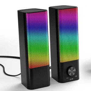 ลำโพงคอมพิวเตอร์ 2.0 แชนแนล ขับเคลื่อนด้วย USB ไฟ LED สีสันสดใส ระบบเสียงตั้งโต๊ะแบบแม่เหล็ก - Product Image 1