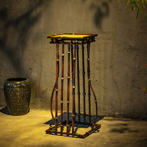 Chinese Style Bamboo Incense Stand Flower Pot Rack Storage Shelf Antique Design Living Room Balcony Decorative Furniture - Product Image 4
