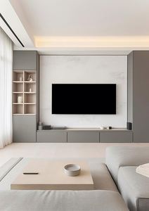 Modern Luxury Solid Wood <b>TV</b> <b>Stand</b> with Simple Design Wall-<b>Mounted</b> Unit for Living Room & Apartment Full Wall Storage - Product Image 4