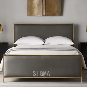 Set camera da letto di nuova concezione letto in metallo mobili per camera da letto letti super king size letti moderni