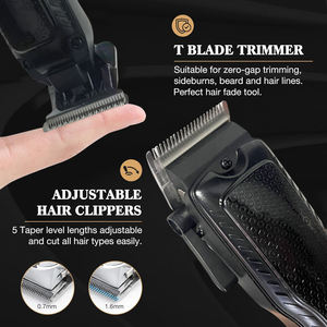 Trousse Professionnelle Sans Fil de <span class=keywords><strong>Tondeuse</strong></span> à <span class=keywords><strong>Cheveux</strong></span> et Barbe pour Hommes et Enfants, Kit de Toilettage avec Batterie – Idée Cadeau - Product Image 6