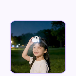 Lampe <span class=keywords><strong>frontale</strong></span> Panda pour enfants, lumière LED nocturne, mini lampe <span class=keywords><strong>frontale</strong></span> en silicone rechargeable USB Type-C, portable, lampe <span class=keywords><strong>frontale</strong></span> d'urgence pour le camping - Product Image 5