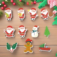 56 pièces de papier wafer de Noël, dessins animés, Père Noël, bonhomme de neige collant, papier de riz, qualité alimentaire, décoration de desserts pour la pâtisserie