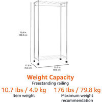 Porte-vêtements autoportant moderne en métal chromé / Conception détachable / Rangement pour salon (Housse anti-poussière en option)
