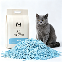 Litière pour chat en tofu couleur personnalisée, fibres de pois, agglomérante, faible teneur en poussière, jetable dans les toilettes, biodégradable, OEM ODM, vente en gros, litière pour animaux de compagnie en tofu