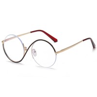 JIADA 2024, monturas redondas para anteojos sin montura, rosa, antiluz azul, monturas ópticas para ordenador femenino, gafas sin montura