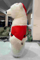 Costume de mascotte géant gonflable d'ours polaire, tenue de Père Noël en peluche gonflable pour événements de Noël, défilés de centres commerciaux, publicité et fêtes