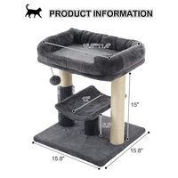 Chine usine livraison gratuite gris foncé sisal en peluche chat escalade cadre griffoir arbre bois grattoir chat arbre tour maison