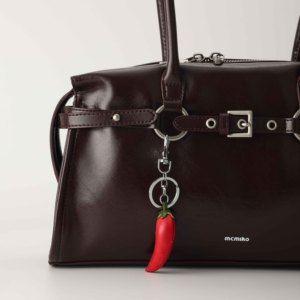 Llavero de Cuero Genuino de Lujo Goreal con Frutas y Plantas, Adorno Vintage con Berenjena, Sandía, Chile y <span class=keywords><strong>Palmera</strong></span> para Bolsos - Product Image 5