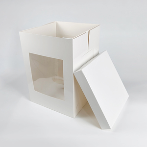 Caja Redonda de Papel para Pastel con Cajas para Tiramisú, Empaque Bento Personalizado, Caja de Papel Blanca de Lujo para Cupcakes de <span class=keywords><strong>10x10</strong></span> para Entrega - Product Image 1