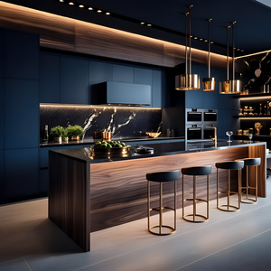 Armoires de cuisine <span class=keywords><strong>EGGER</strong></span> Aegpobar Baltic Blue Premium avec îlot - Product Image 2