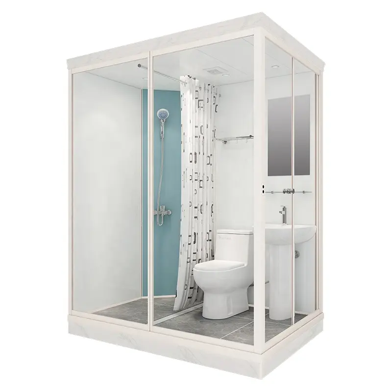 Cabina pequeña Constar, nuevo producto, Hotel completo integrado, Modular, ducha de vidrio prefabricada, baño con inodoro