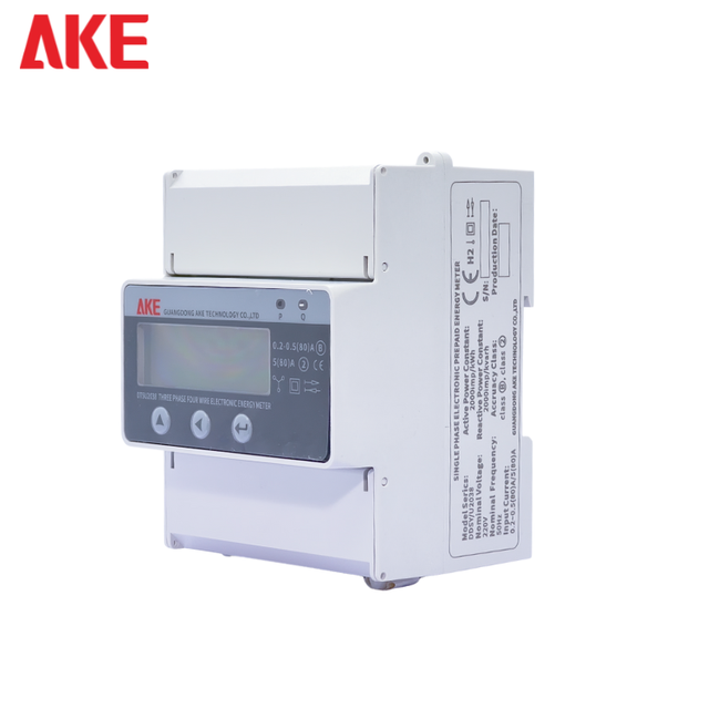 AKE DTSU2038 Three Phase Smart Meter English Version LCD Digital Only KWh Meter with RS485 Communication Class 0.5 Accuracy
