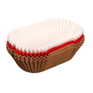 Jumbo Cupcake Liner Muffin form Back becher: 500 Stück Rechteckiges Kuchen papier Fett dichte Bootsform Pappbecher Brot Papier fächer - Product Image 1