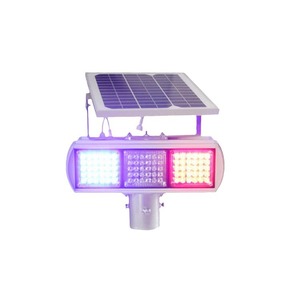 Solar Led Flashing Warning <b>Light</b> Ip65 <b>Pole</b> Mount For Highways - Product Image 1