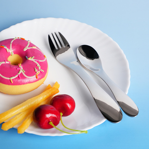Juego de vajilla de acero inoxidable desechable ecológico de gran oferta, cubiertos de tamaño infantil que incluyen tenedor, cuchara, cuchillo para niños - Product Image 3