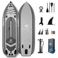 Planche de pêche gonflable Aisunss, stable et portable, en caoutchouc épais, avec support pour canne à pêche