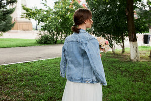 FUNG #6010C Wholesale <strong>Jacket</strong> and Stock Available Jean Denim <strong>Bridal</strong> <strong>Jackets</strong> - Product Image 2