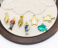 Pendentif en acier inoxydable goutte à goutte Koi carpe poisson tropical tortue breloque pour la fabrication de bijoux à bricoler soi-même