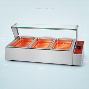 High Efficiency 1500W Bain Marie Electric Food Warmer Stainless Steel 3 Pan <b>Buffet</b> <b>Server</b> Station for Fast Food Shop Catering - Product Image 1
