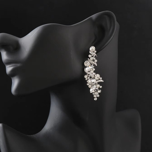 Phụ Nữ Sang Trọng Của Dài <span class=keywords><strong>Dangle</strong></span> Bông Tai Nhỏ <span class=keywords><strong>Tear</strong></span> <span class=keywords><strong>Drop</strong></span> Nhà Máy Hoa Với Tassel Brass Đồ Trang Sức Cho Đám Cưới Buổi Tối Bên - Product Image 6