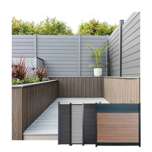 Современный Открытый водонепроницаемый WPC Пластиковый композитный забор безопасности ПВХ сад алюминиевая панель с металлическими стальными перилами - Product Image 1