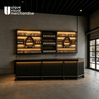 Étagères en fer de style industriel personnalisées, équipées de LED, porte-bouteilles mural, présentoir à vin, armoire de présentation