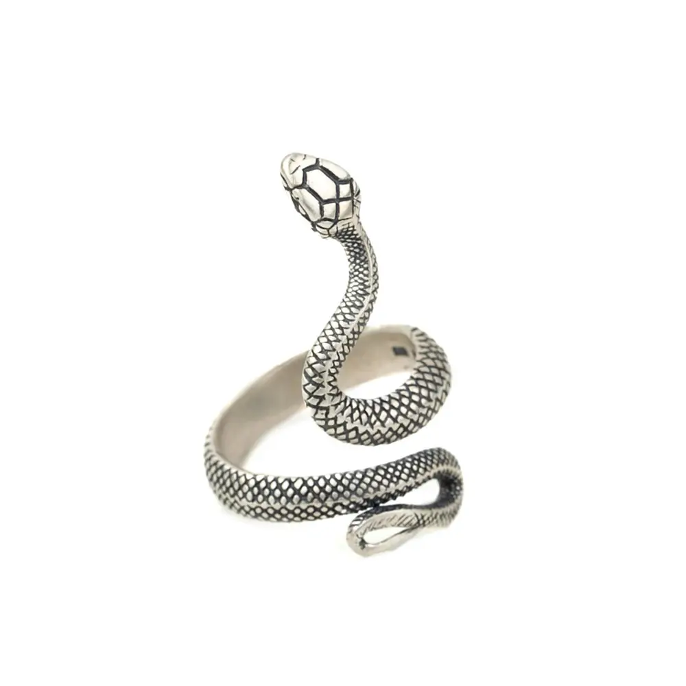 925 Sterling Silver Snake Ring for Men and Women Vintage Punk Gothic Silver Jewelry Animal Jewelry