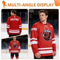 Jersey de Hockey Navideño Personalizado de Alta Calidad, Jersey de Portero Bordado y Sublimado, Reversible, de Manga Larga, Unisex, para Práctica