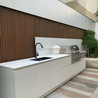 Ensemble de cuisine extérieure en acier inoxydable résistant aux intempéries haute performance pour maisons de luxe, armoires de cuisine extérieures modulaires